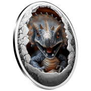 500 franków CFA, Triceratops, Seria: Dinozaury, Srebrna moneta