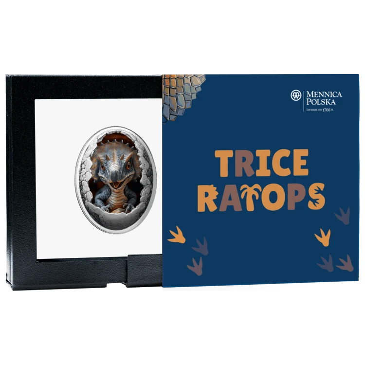 500 franków CFA, Triceratops, Seria: Dinozaury, Srebrna moneta