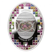 Srebrna moneta Jajo mozaikowe, Seria: Jaja Faberge rewers