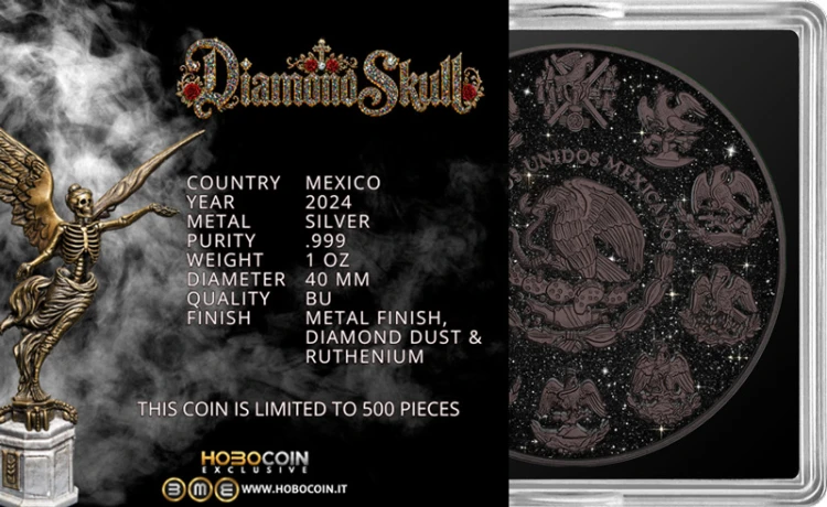 1 onza, Diamond Libertad Skull, Srebrna moneta