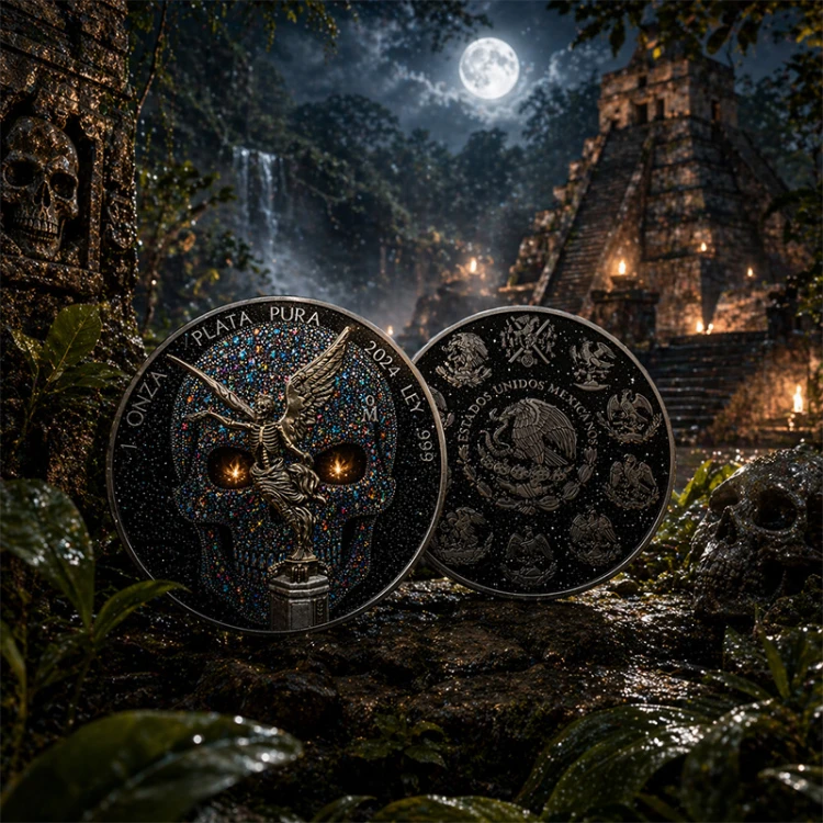 1 onza, Diamond Libertad Skull, Srebrna moneta