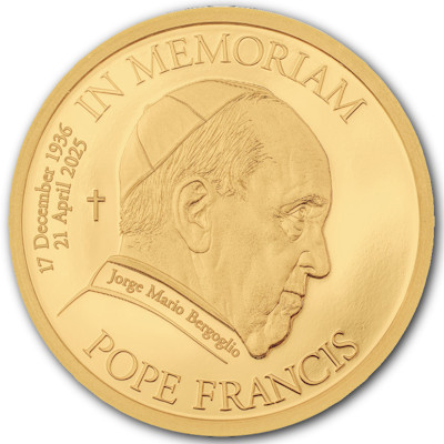 1 uncja, In Memoriam Papież Franciszek, Złota moneta