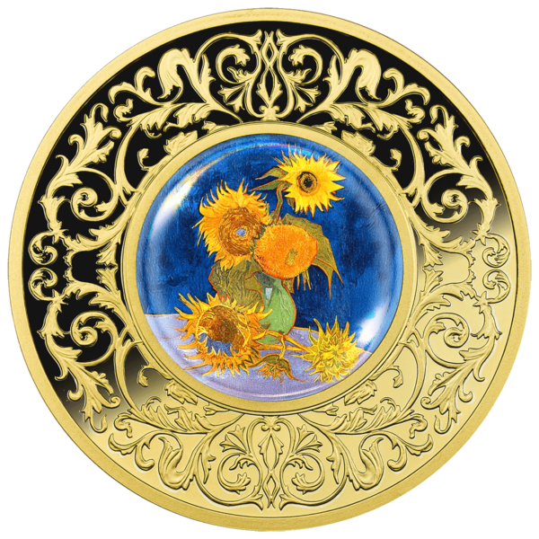 500 franków CFA, Vincent van Gogh, Słoneczniki, Seria: Kwiaty w malarstwie, Srebrna moneta