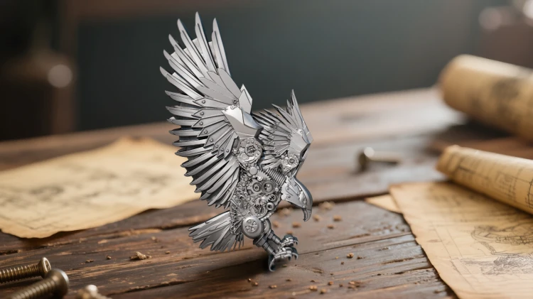 2000 franków CFA, Mechaniczny Orzeł Steampunk, Srebrna moneta