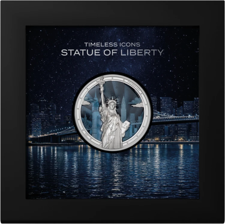 10 $, Statua Wolności, Seria: : Ponadczasowe Ikony, Srebrna moneta