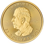 Złota moneta 1 oz Kanadyjski Liść Klonowy 2025 awers