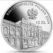 Srebrna moneta kolekcjonerska 10 zł 100. rocznica utworzenia Banku Polskiego SA awers