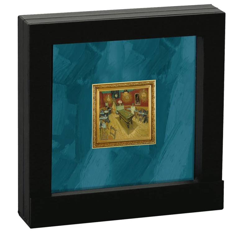 Srebrna moneta 1$ Nocna kawiarnia Vincent Van Gogh ramka