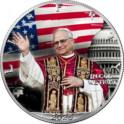 1$, Ojciec Święty Papież Leon XIV, Srebrna moneta uszlachetniona