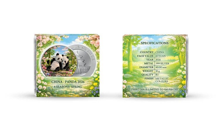 30 g, Chińska Panda Wiosna, Seria: Cztery pory roku, Srebrna moneta