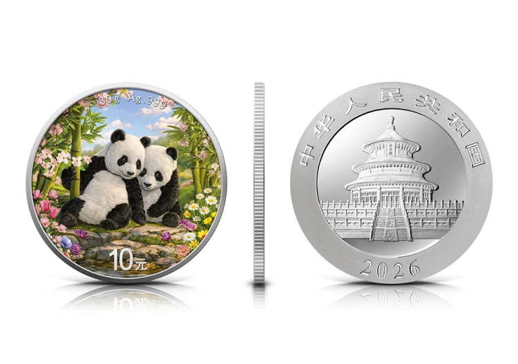 30 g, Chińska Panda Wiosna, Seria: Cztery pory roku, Srebrna moneta