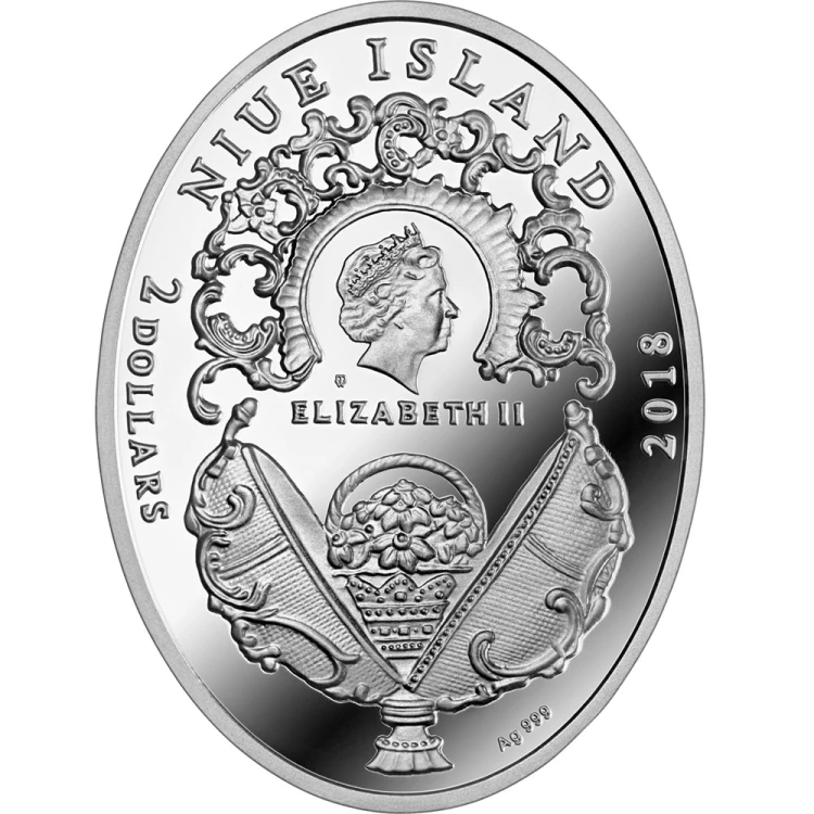 Srebrna moneta Jajo z Brzozy Karelskiej awers