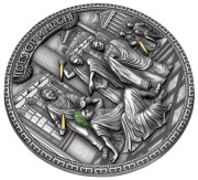 Srebrna moneta 5$ Idy Marcowe, Zamach na Juliusza Cezara, Seria: Słynne zamachy