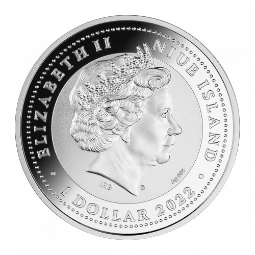 Srebrna moneta 1$ Drzewko szczęścia koralowe awers