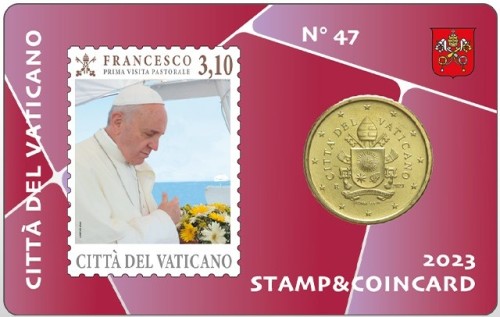 Watykan, 0,5 € coin card znaczek 3,10 € nr 47, 2023