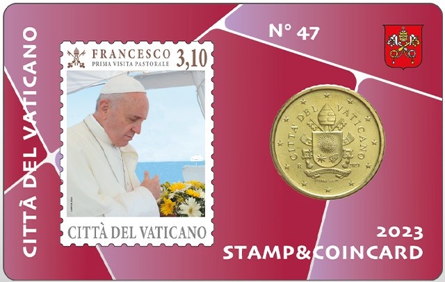 Watykan, 0,5 € coin card znaczek 3,10 € nr 47, 2023