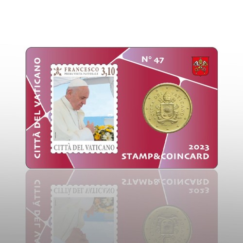 Watykan, 0,5 € coin card znaczek 3,10 € nr 47, 2023
