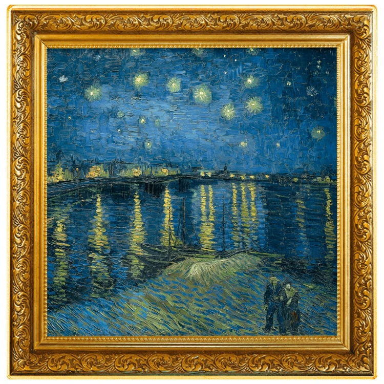 Srebrna moneta 1$ Gwiaździsta noc nad Rodanem Vincent van Gogh rewers