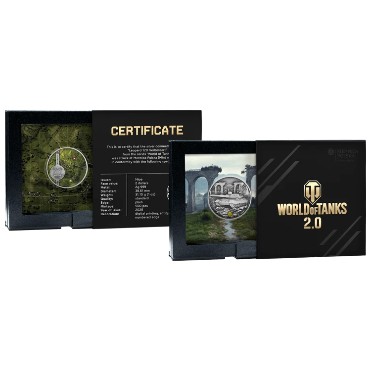 2 $, Leopard 120 Verbessert, Seria: World of Tanks, Srebrna moneta