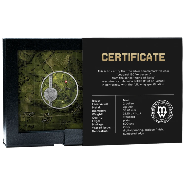 2 $, Leopard 120 Verbessert, Seria: World of Tanks, Srebrna moneta