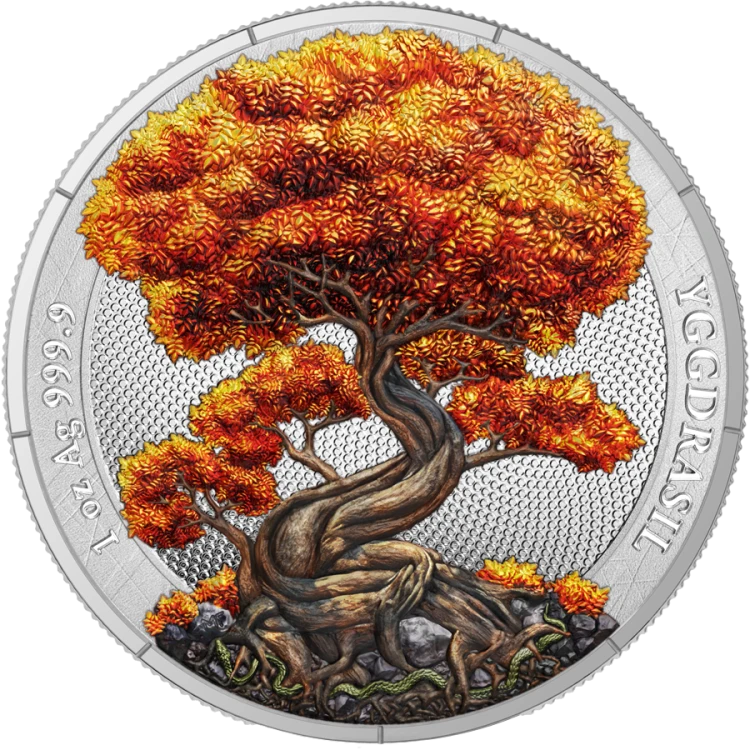 1 uncja, Yggdrasil – JESIEŃ, Seria: Mitologiczny las, Srebrna moneta