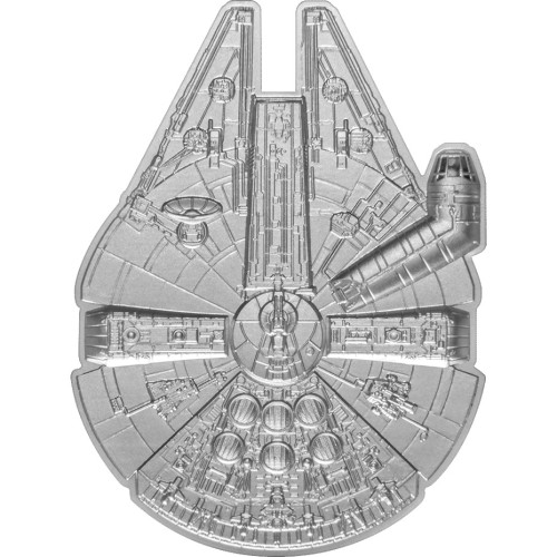 Srebrna moneta 5$ Millnnium Falcon rewers