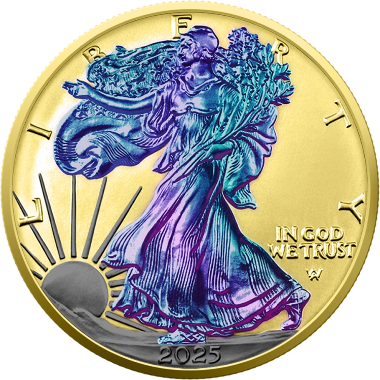 1$, Amerykański Orzeł, Kolor w bogactwiea, Srebrna moneta
