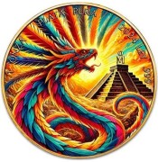 1 uncja, Quetzalcoatl , Mexico Libertad, Srebrna moneta uszlachetniona
