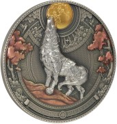 Srebrna moneta 5$ Metal Wolf, Seria: Steampunk rewers