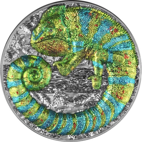 Srebrna moneta 5$ Kameleon rewers