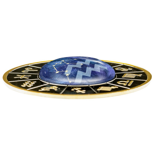 Srebrna moneta 500 CFA Znaki Zodiaku Wodnik bok