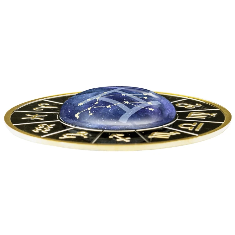 Srebrna moneta 500 CFA Znaki Zodiaku Bliźnięta bok