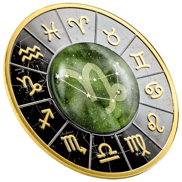 Srebrna moneta 500 CFA Koziorożec, Seria: Znaki zodiaku rant