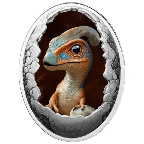 500 franków CFA, Parazaurolof, Seria: Dinozaury, Srebrna moneta