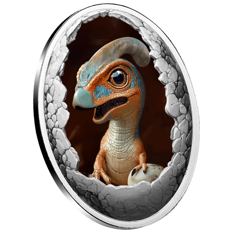 500 franków CFA, Parazaurolof, Seria: Dinozaury, Srebrna moneta