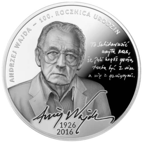 1 $, 100. Rocznica Urodzin - Andrzej Wajda, Srebrna moneta