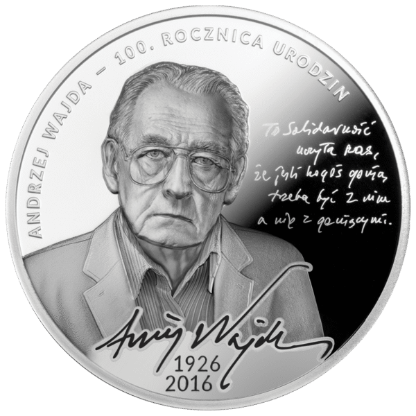 1 $, 100. Rocznica Urodzin - Andrzej Wajda, Srebrna moneta