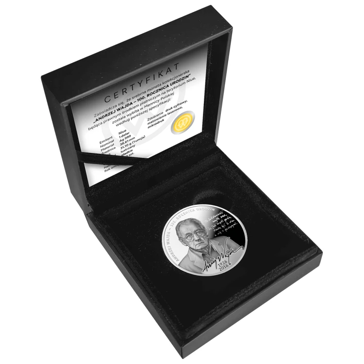 1 $, 100. Rocznica Urodzin - Andrzej Wajda, Srebrna moneta