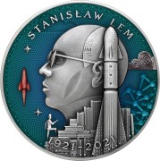 Srebrna moneta 10 € Stanisław Lem Mistrz Fantastyki