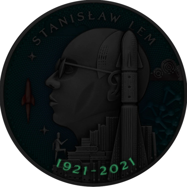 Srebrna moneta 10 € Stanisław Lem Mistrz Fantastyki