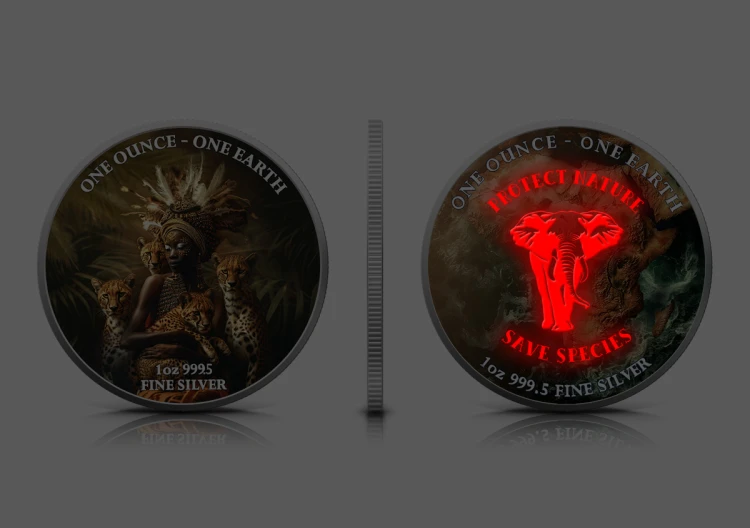 1 $, Afryka, Seria: Kontynenty, Srebrna moneta