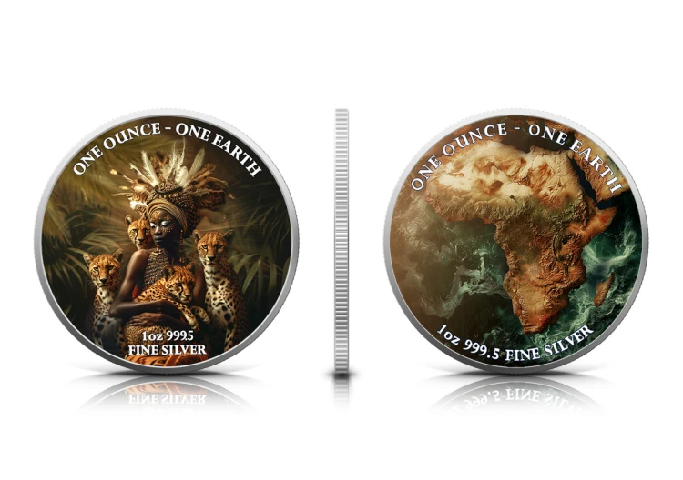 1 $, Afryka, Seria: Kontynenty, Srebrna moneta
