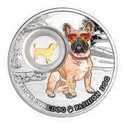Srebrna moneta 1000 CFA Buldog francuski rewers