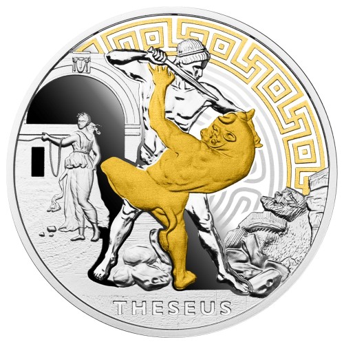 Srebrna moneta 1$ Tezeusz rewers