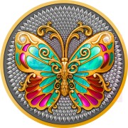 Srebrna moneta 5$ Motyl rewers