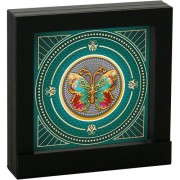 Srebrna moneta 5$ Motyl ramka
