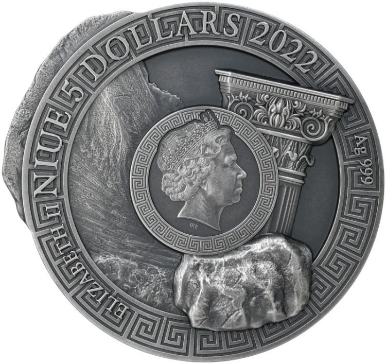 Srebrna moneta 5$ Syzyf, Seria: Mitologia