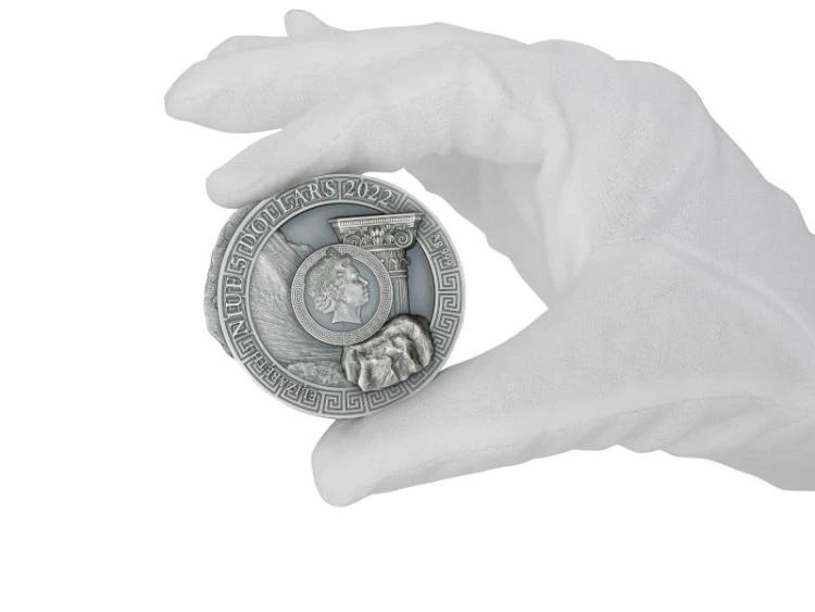 Srebrna moneta 5$ Syzyf, Seria: Mitologia