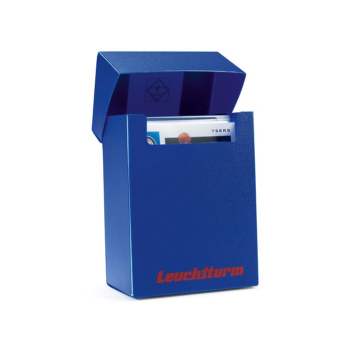 Pudełko na karty kolekcjonerskie TCG LEUCHTTURM 100 niebieskie