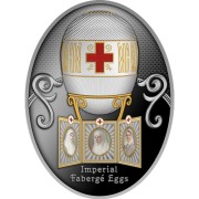 Srebrna moneta Jajo czerwonego krzyża, Seria: Jaja Faberge rewers